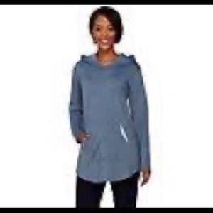 LOGO by Lori Goldstein Blue French Terry Hoddie